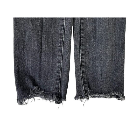 Madewell 9" High Rise Skinny Women's Size 24 Black Button Fly Raw Hem Jeans - Picture 9 of 10